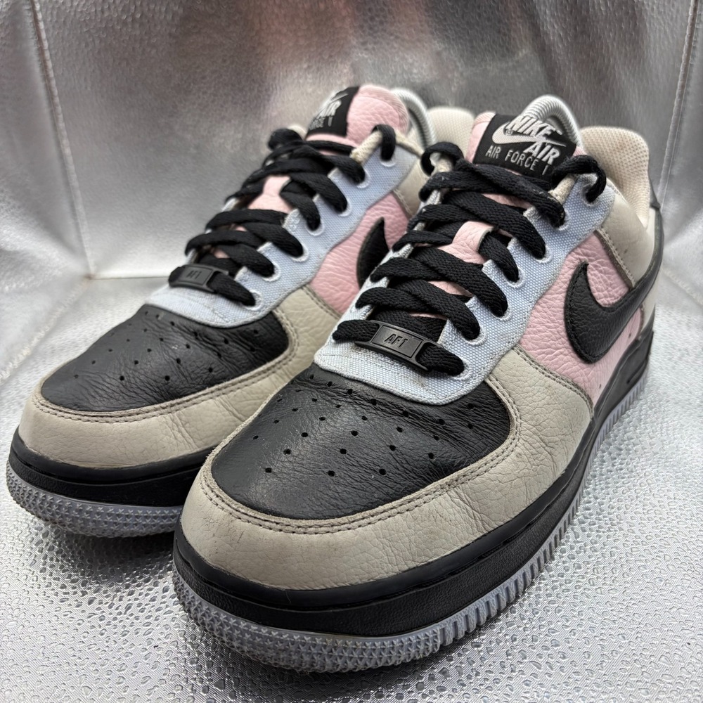 Size 8.5 Nike ID Air Force 1 Low Black Gray White Womens Sneakers DV3907-900
